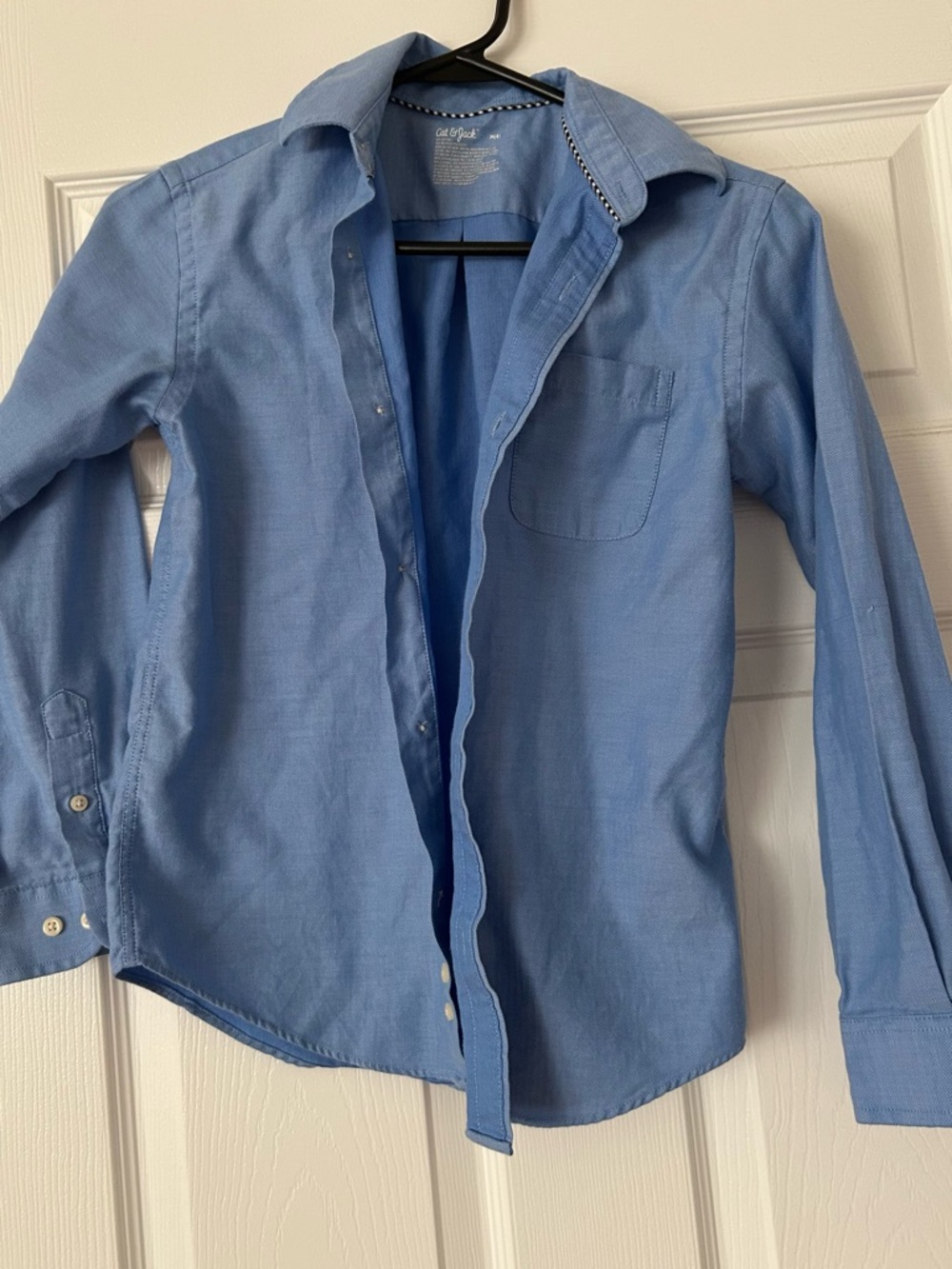 Cat & Jack Boys Blue Oxford Button Down Shirt Size M (8) Long Sleeve